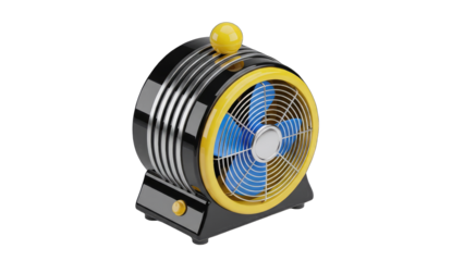 Retro Electric Fan Isolated on White Background