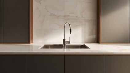 Stainless steel kitchen sink installed in a contemporary setting, designed for efficient kitchen maintenance and task completion