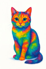 cat pop art full colours