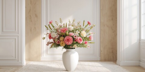 Decorative room vase as a home interior element, aesthetic arrangement