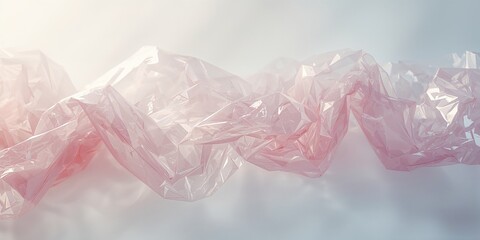 Wrinkled clear plastic material functioning as a textured backdrop for creative layouts