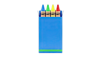 Crayons in a Box on White Background