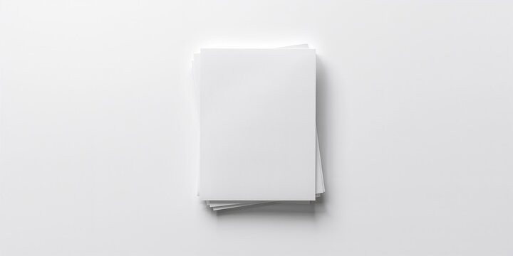 Top view of white letter papers with clipping mask arranged in a stack, serving as a design layout, World Paper Day