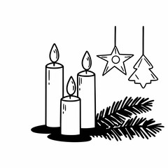 Candle set vector illustration for celebration and party themes
