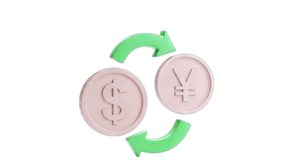 Currency Exchange: Dollar to Yen Conversion Concept