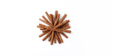 Brown sticks food for animals, natural fiber content for dietary health