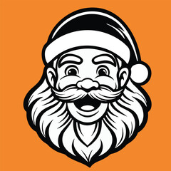 design logo vector illustration character santa claus face
