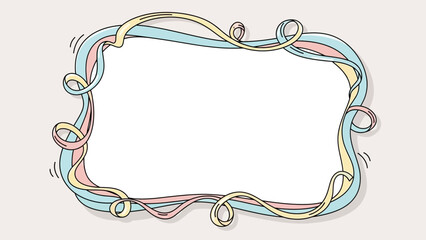 Colorful swirling ribbons forming decorative empty frame