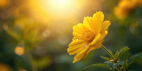 Macro image of a yellow flower highlighting petal details, ideal for nature-themed layouts