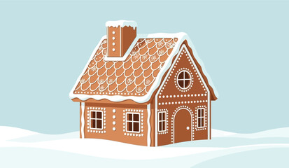 Fototapeta premium christmas house in the snow