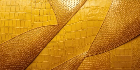 Golden crocodile leather surface with snake skin pattern, ideal for layout backgrounds