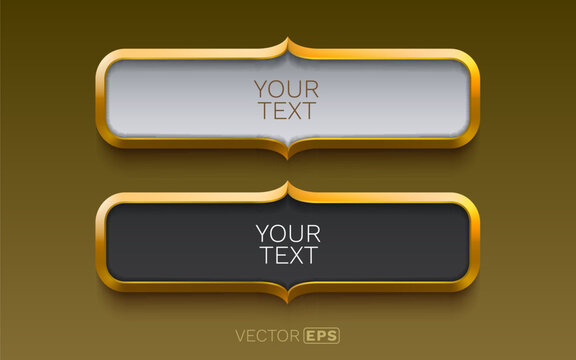 Luxurious 3D golden text boxes with elegant metallic frames, perfect for your design.