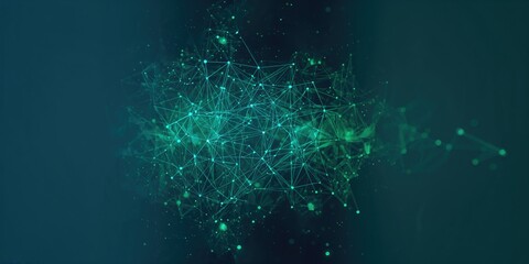 Abstract background with green polygonal lines and triangles, serving as a high-tech visual aid for digital interfaces