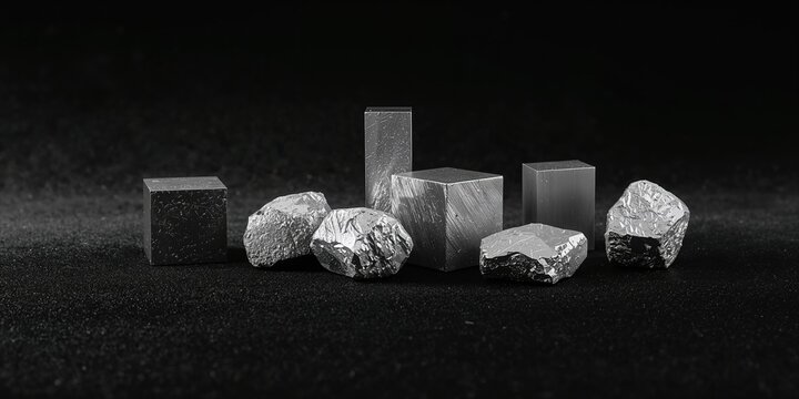 Aluminum ore in various shapes used for industrial processing, material extraction and manufacturing efficiency
