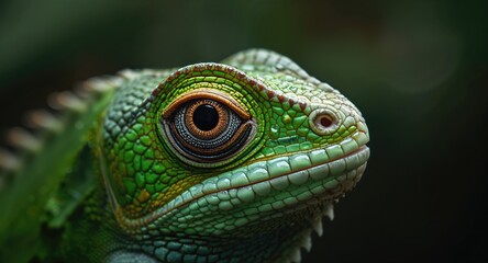 Fototapeta premium Close up of an eye reptile highlighting intricate eye details and scales, suitable for educational or biological backgrounds