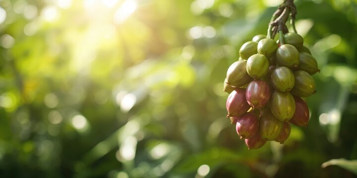 Buni fruit, a rare small round berry, displayed in green, dark red, and purple-black, emphasizing its vibrant colors and clustered growth
