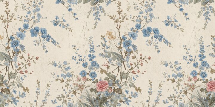 Repeated floral motif ideal for textiles, art, and branding applications in various creative projects
