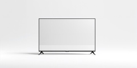 Front view of a plasma screen on a white background used as a digital display backdrop