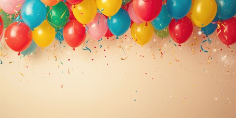 Empty birthday backdrop with space for personalized message, ideal for party decorations or greeting cards