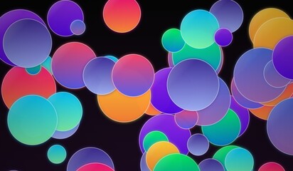 Vibrant Abstract Glowing Gradient Circles Pattern Background