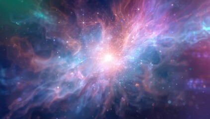 Light leaks and abstract overlays create a digital galaxy scene, ideal for layout backgrounds or tech interfaces