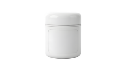 Modern white travel mug with sleek cylindrical design perfect for coffee or tea isolated on transparent background