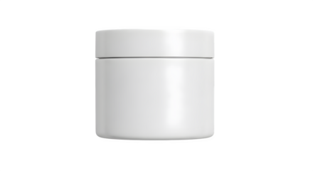 Realistic rendering of a blank white cylindrical container with a lid perfect for mockup design isolated on transparent background