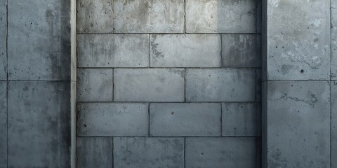 Obraz premium Surface of concrete block wall textures serving as UI backdrop for digital interfaces