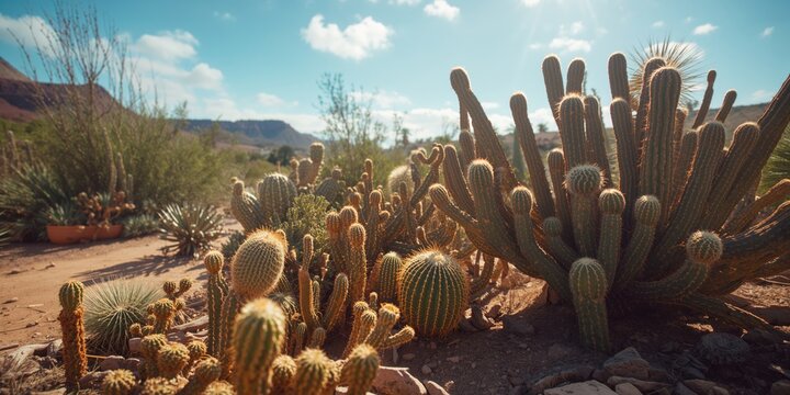 Cactus garden on Gran Canaria island, ideal for botanical collection display