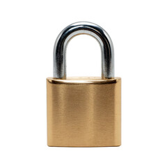 Fototapeta premium Golden padlock isolated on transparent background