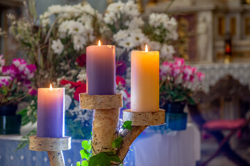 Candles lit in anticipation of Christmas