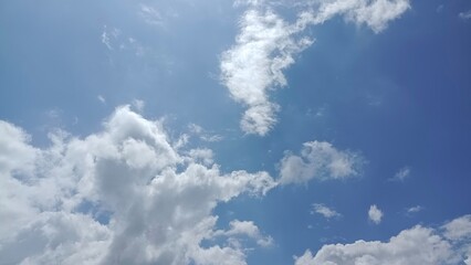 Obraz premium cloud white blue sunshine