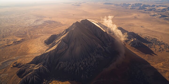 Mountain range visible against desert landscape, erosion risk, Earth Day