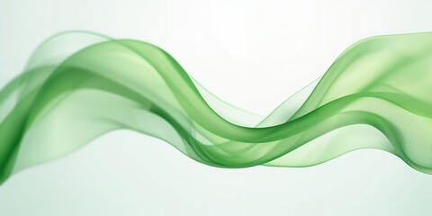 Blurred vibrant green fabric with flowing folds and translucent texture, suitable as background for text or layout, Earth Day