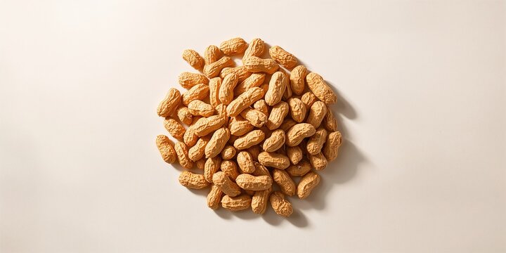 Macro shot of salty peanuts emphasizing surface details for food labeling, textures background