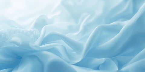 Obraz premium Soft light blue fabric with delicate folds and subtle patterns, ideal for textile design or background, World Fabric Day