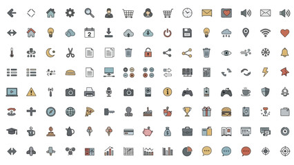 A Collection of Hand-Drawn Style Vector Icons for Diverse Interface Design Applications