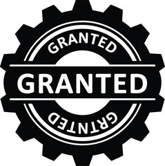 Industrial approved gear stamp logo