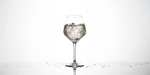Glassware background with water and wine, suitable for beverage layout and design purposes