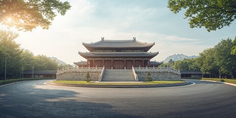 Traditional Chinese architecture with ornate roof details, suitable for cultural heritage preservation efforts