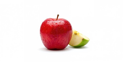 Single apple on white background used as a neutral backdrop for product display