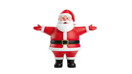 Santa Claus with Open Arms on White Background