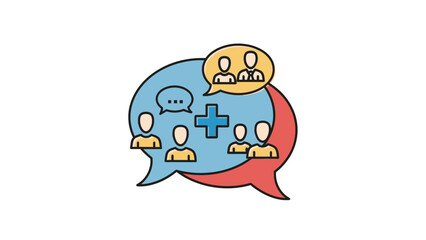 Conceptual graphic of communication, brainstorming, teamwork and partnership ideas in business