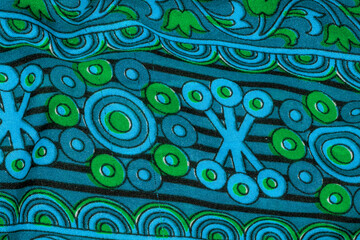 Textura o fondo de tela de vestido con colores verde y azul