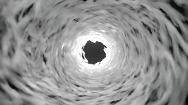Shredded Paper Swirls Around Circular Center in Abstract Motion