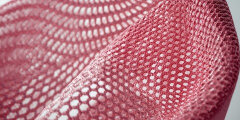 Detailed view of mesh fabric material on a chair's backrest, emphasizing breathable design for workspace comfort, World Ergonomics Day