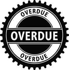Overdue stamp seal vector illustration