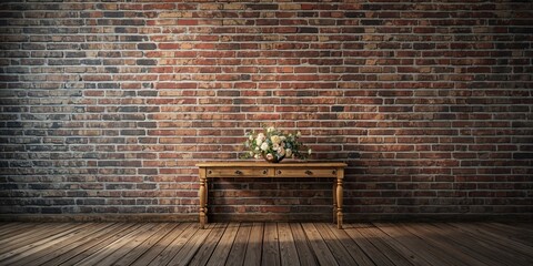 Brick wall surface serving as a backdrop for UI elements and graphic layouts, focusing on organizational clarity