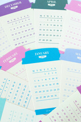 2026 new year paper coffee cup calendar. Top view.