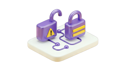 Security Alert: Padlocks Connected on a Circuit Board